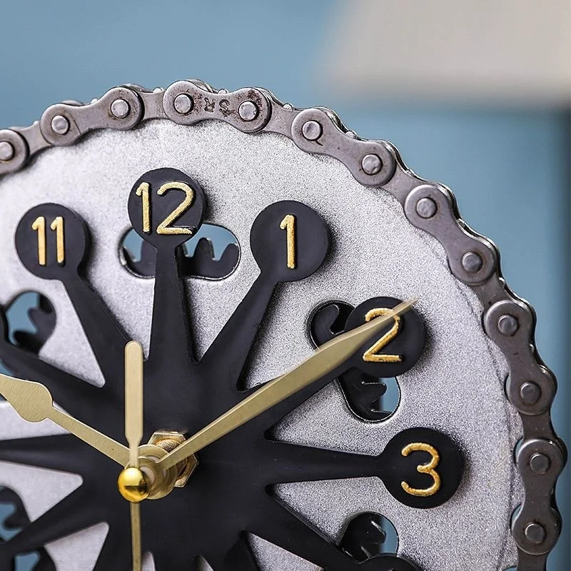 Vintage Rotating Gear Clock Ornament, Antique Style Desktop Clocks, Living Room Modern Table Decoration, Home Vintage Room Decor