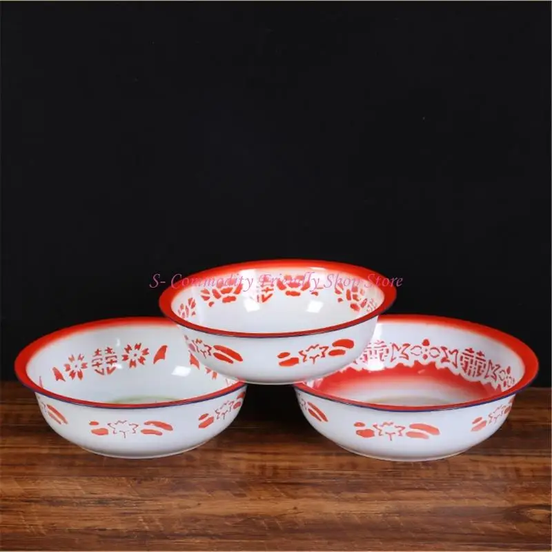 85AE Classical Enamel Finish Plastic Wash Basin Toy for Childrens Dollhouses Setup