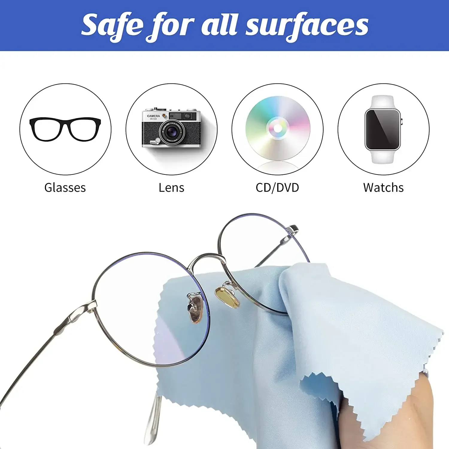 30/1Pcs High Quality Chamois Glasses Cleaner Microfiber Cleaning Cloth for Lens Phone Screen Cleaning Wipes Eyewear Accessory