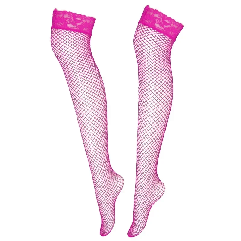 Medias de rejilla transparentes para mujer, medias altas hasta el muslo, elasticidad sobre la rodilla, medias de nailon, 6 colores, Verano