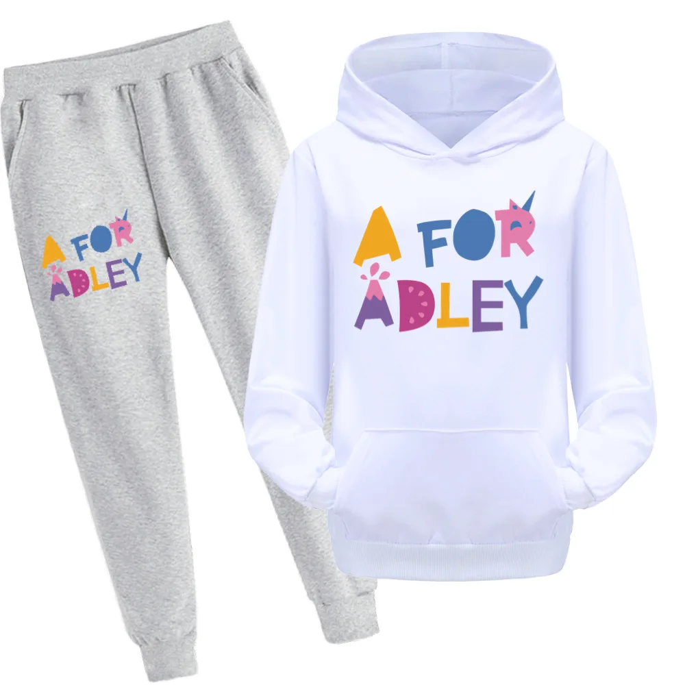 New Spring/Autumn Fashion A for adley Kids Clothes Horse Print Hoodies Pants Boys Clothes Set Girls Outfit Kids Tracksuit880