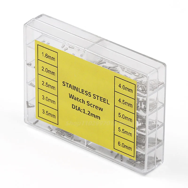 Инструмент для ремонта, дневные винты, гайки, нержавеющая сталь, 1,2 мм, крестообразный набор, 10 видов аксессуаров для часов