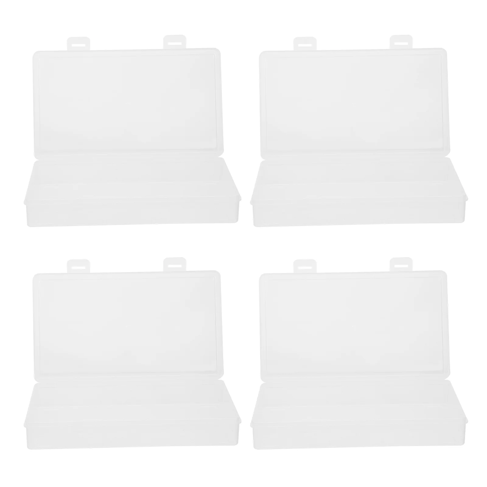 

4Pcs Money Storage Box Clear Plastic Currency Organizer Cash Tray with Lid Desktop Bills Coins Holder Office Storage