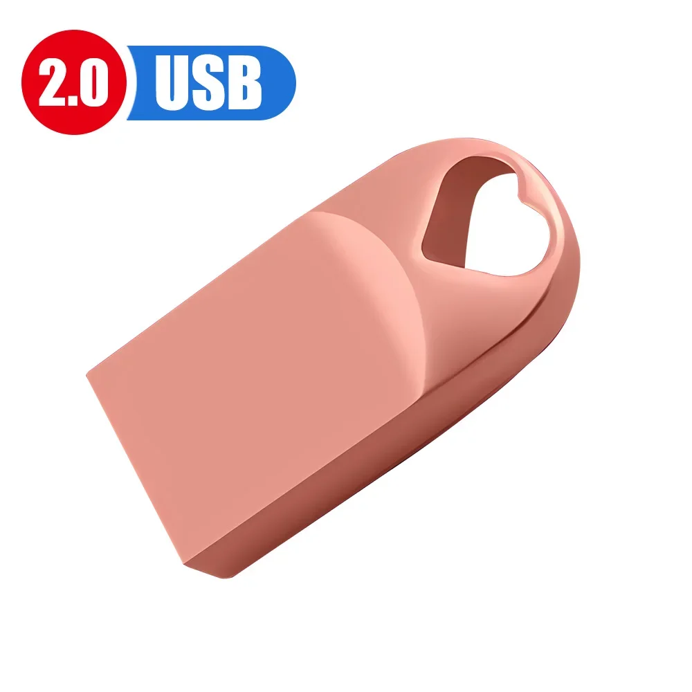 Милый металлический флэш-накопитель с сердечком, USB 2,0, 4 ГБ, 8 ГБ, 16 ГБ, 32 ГБ, 64 ГБ, высокоскоростной водонепроницаемый флэш-накопитель, флэш-накопители, cle USB