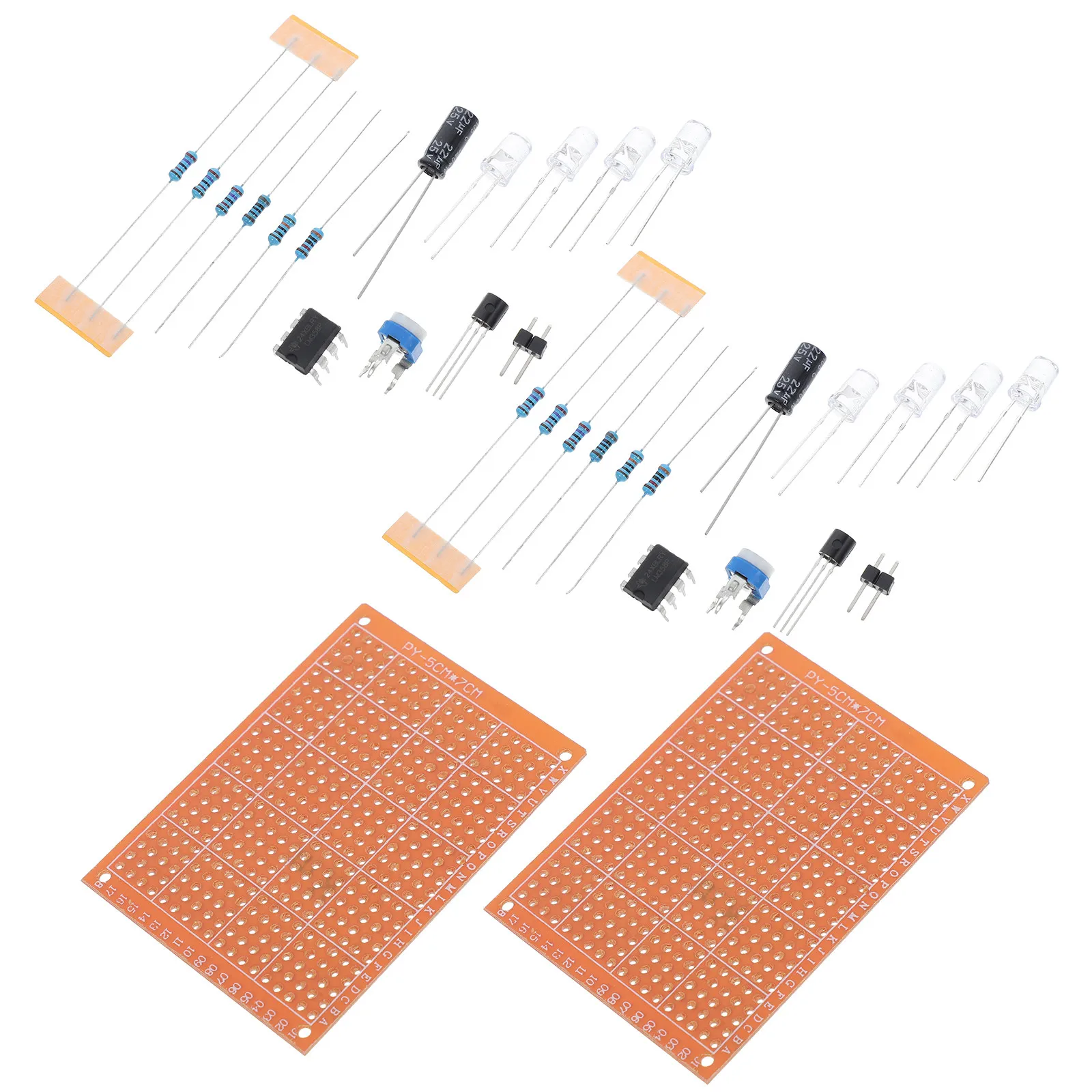 2 ชุด DIY ชุดฝึกหัดการบัดกรีสำหรับนักเรียนอิเล็กทรอนิกส์การเชื่อมบอร์ดส่วนประกอบโครงการชุดบัดกรีสำหรับเด็ก
