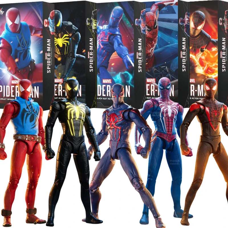 

ZDTDS Original Spider Man 2099 Miles Morales Scarlet Spider Man Miguel Anti Ock Suit 1/10 Marvel Action Figure Model Toy Gift