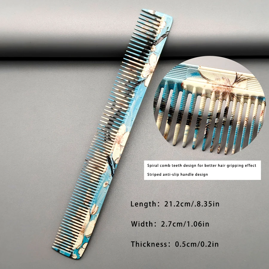 Patterned Comb Set of Six Pieces, Hair Stylist's Special Hair Cutting Comb, Salon Hair Comb, Trimming Comb, Oil Hair Comb, Pointed Tail Comb, Comb for Men's and Women's Hair