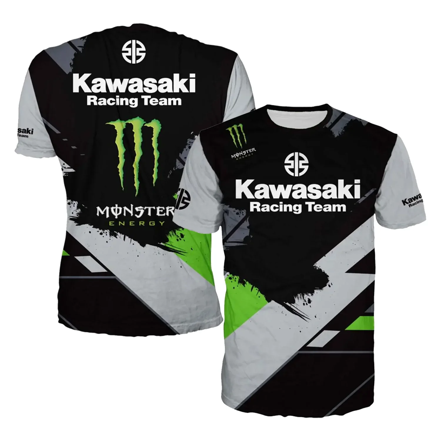 

Summer Men's Top Kawasaki Motorcycle Printed Crew Neck Short Sleeve T-Shirt Breathable Quick-Drying Comfortable Sports Top