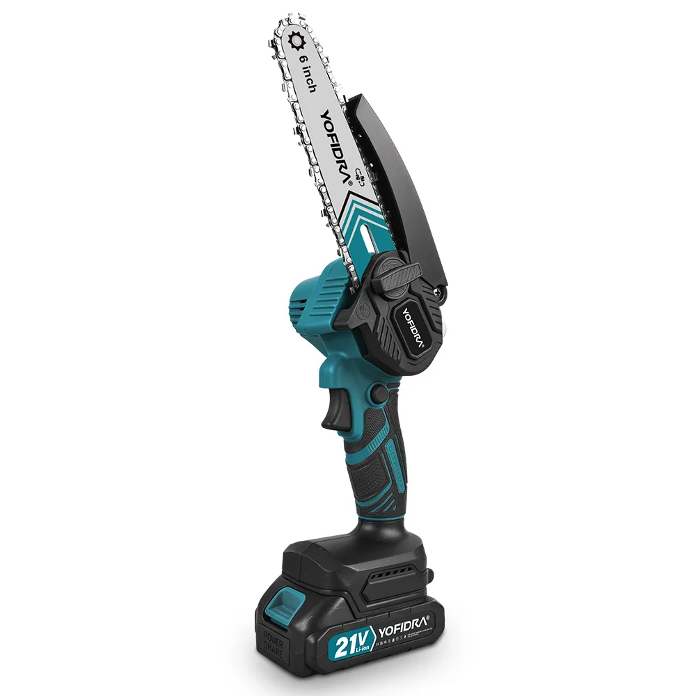 YOFIDRA 6 Zoll Elektrische Kettensäge Kabellos mit Ölsystem für Gartenholzschneiden, Holzfällen und Beschneiden, Elektrowerkzeug für Makita 21V Akku – Detail 11