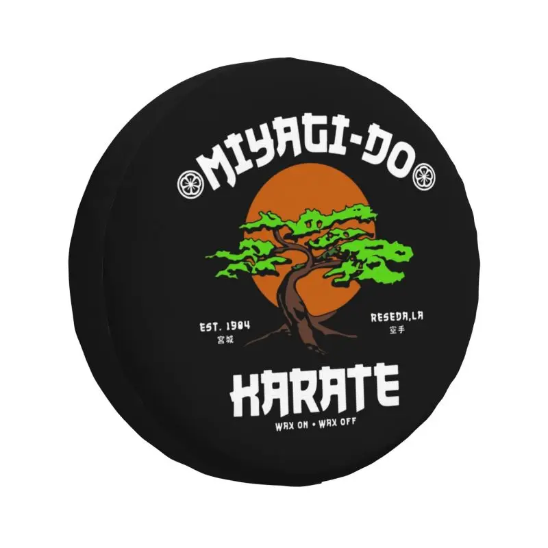 Custom Miyagi Do Inspired Karate Kid Spare Wheel Tire Cover for Toyota RAV4 Cobra Kai Jeep RV SUV Camper Vehicle Accessories