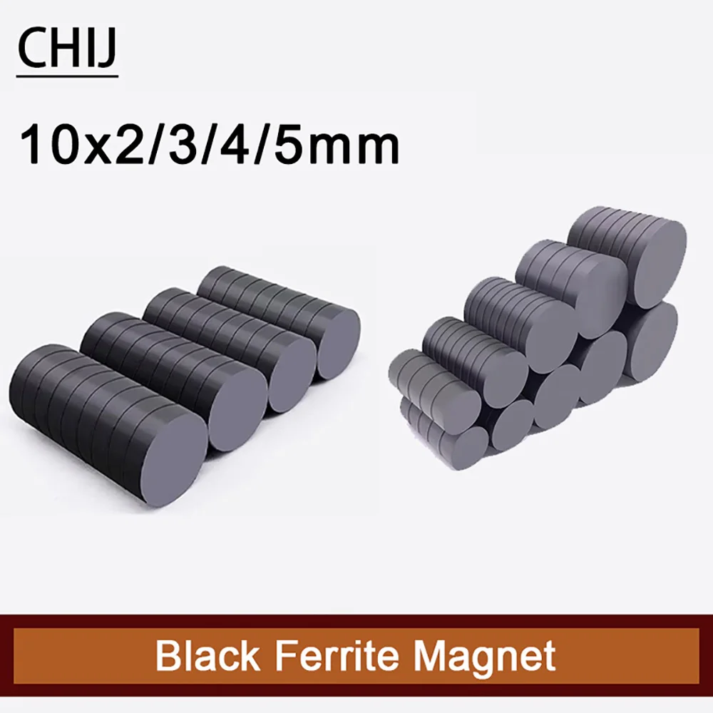 5/10/20/50PCS Round Magnet 10x2 10x3 10x4 10x5mm Black Small Ferrite Magnet Permanent Powerful Magnetic Disc imane Fridge DIY