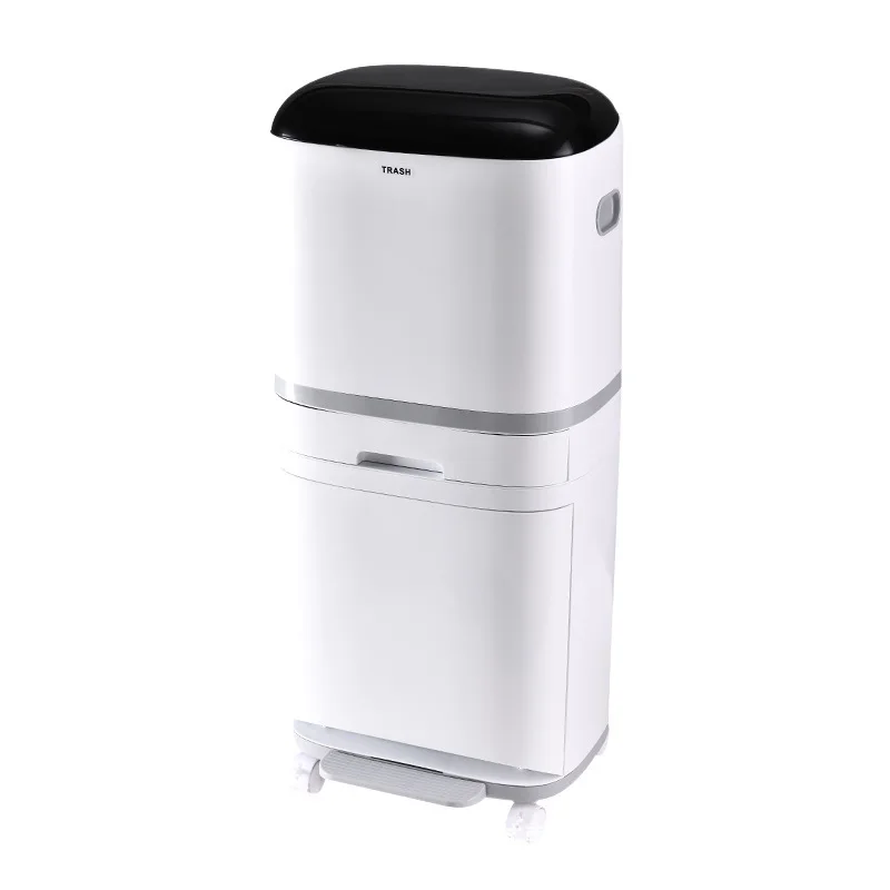 

Kitchen special trash can Household no-bending sanitary bucket Double-layer high classification Large capacity trash