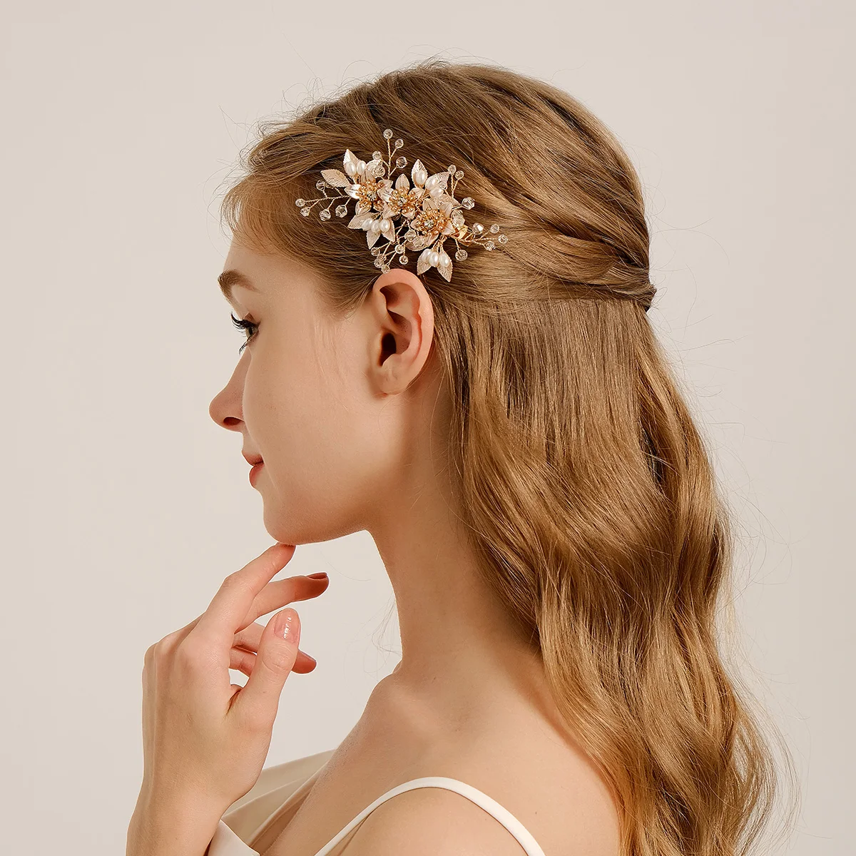 Pearl Rhinestone Flower Bridal Hair Clip Headpiece Luxury & Elegance Floral Comb Wedding Jewellry Accessories Bridesmaid Favours