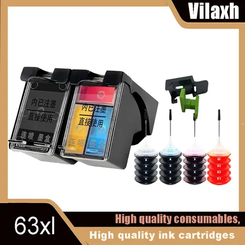 Compatibile con cartuccia d'inchiostro HP 63XL per cartuccia d'inchiostro HP63 per stampante HP Deskjet 1110 2130 2131 2132 3630 5220 5230 5252