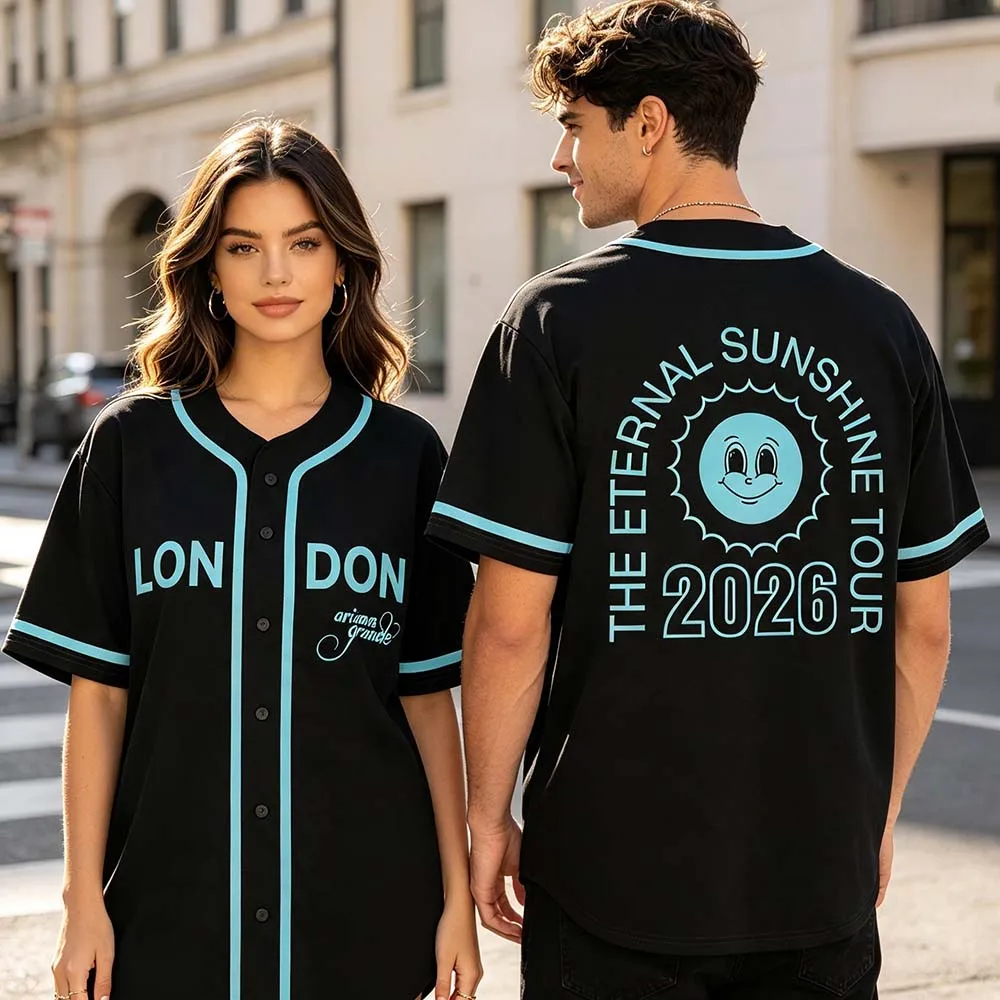Ariana Grande The Eternal Sunshine Tour Baseball Jersey Button Down Loose Men Women Shirt Casual Design Graphic Print Merch Tops