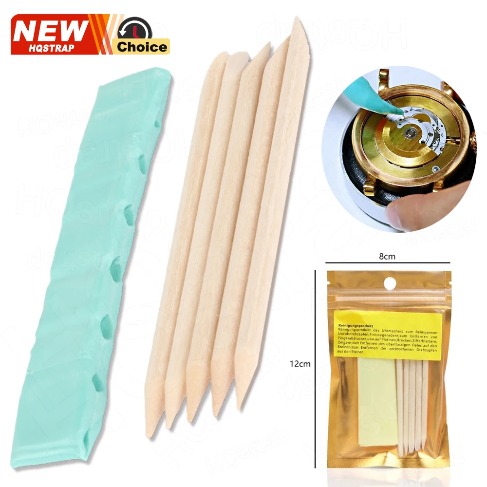 Uhr Reparatur Werkzeug Zubehör Uhr Teile Bewegung Reinigung Ton Grün Gummi Kitt Reiniger Mit Holz Stick Für Uhrmacher