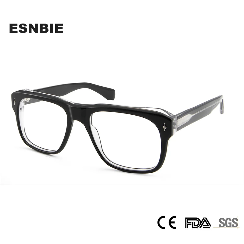 

Jmm Style Bold Acetate Thick Frame Glasses Brand Designer Oversize Black Crystal Big Frames Men Prescription Glasses For Women