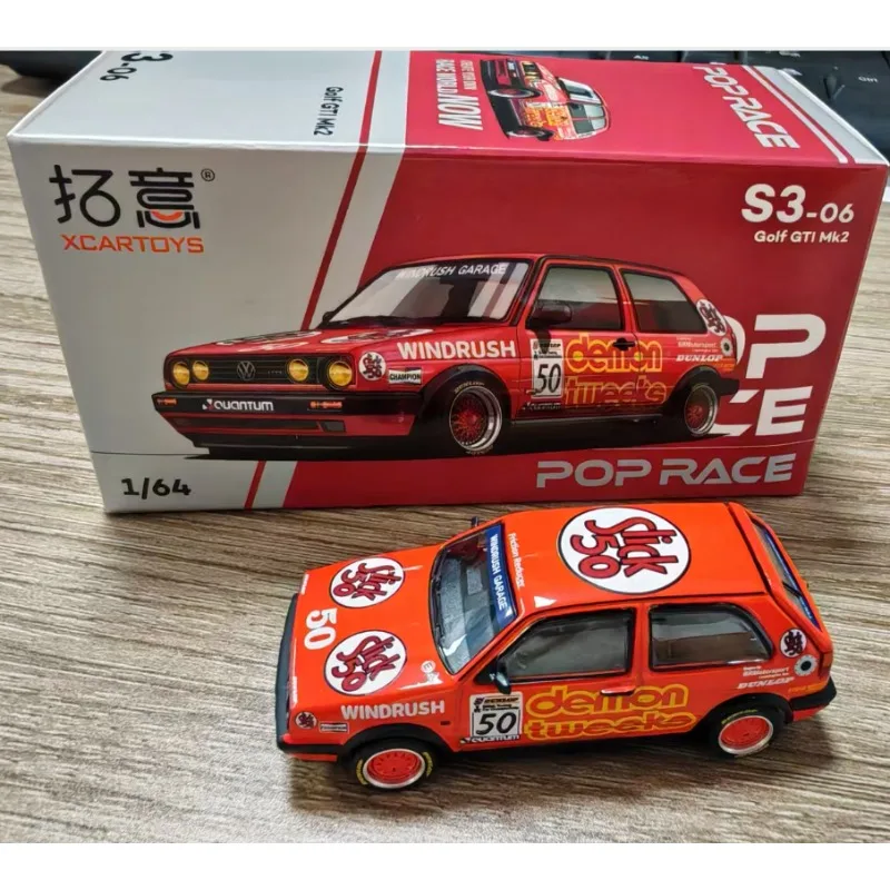 POP RACE 1:64 Volkswagen GOLF GTI MkII يفتح نموذج سبيكة الباب الخلفي