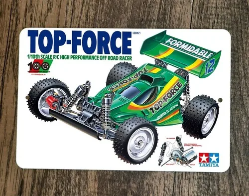 Top Force RC Radio Remote Control  Metal Wall Car Sign Garage Poster