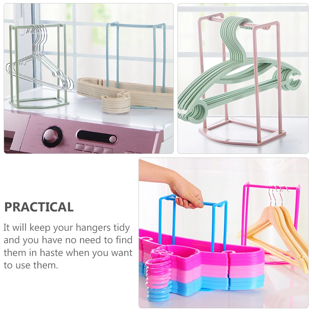 

3pcs Portable Rack Household Hanger Organizers Space Saving Non-Perforating Racks Plastic Storage Shelf Coat Hanger Holders Home