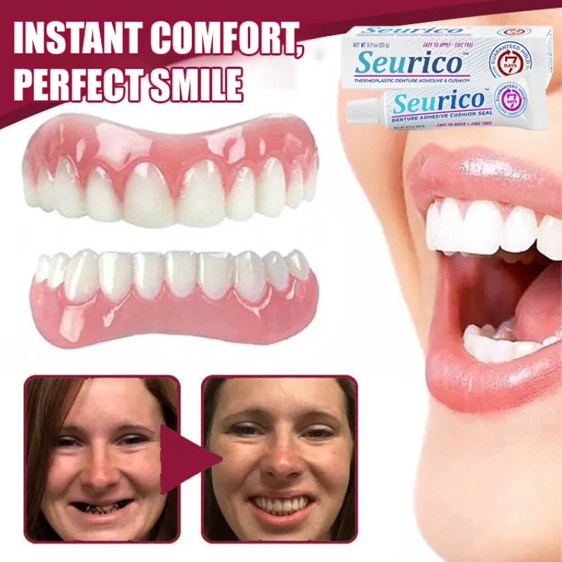 Food Grade Thermoplastic Denture Adhesive Strong Hold Reusable Comfortable Denture Glue Portable Oral Health Care Long Lasting