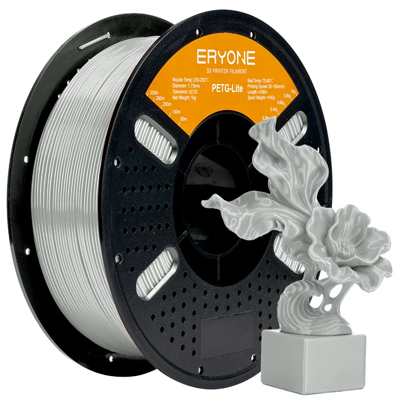 ERYONE 1KG PETG-Lite Filament 1,75mm, Leichtgewichtiges PETG 3D-Drucker Filament, Hohe Zähigkeit Geringe Verformung, 1kg Spule
