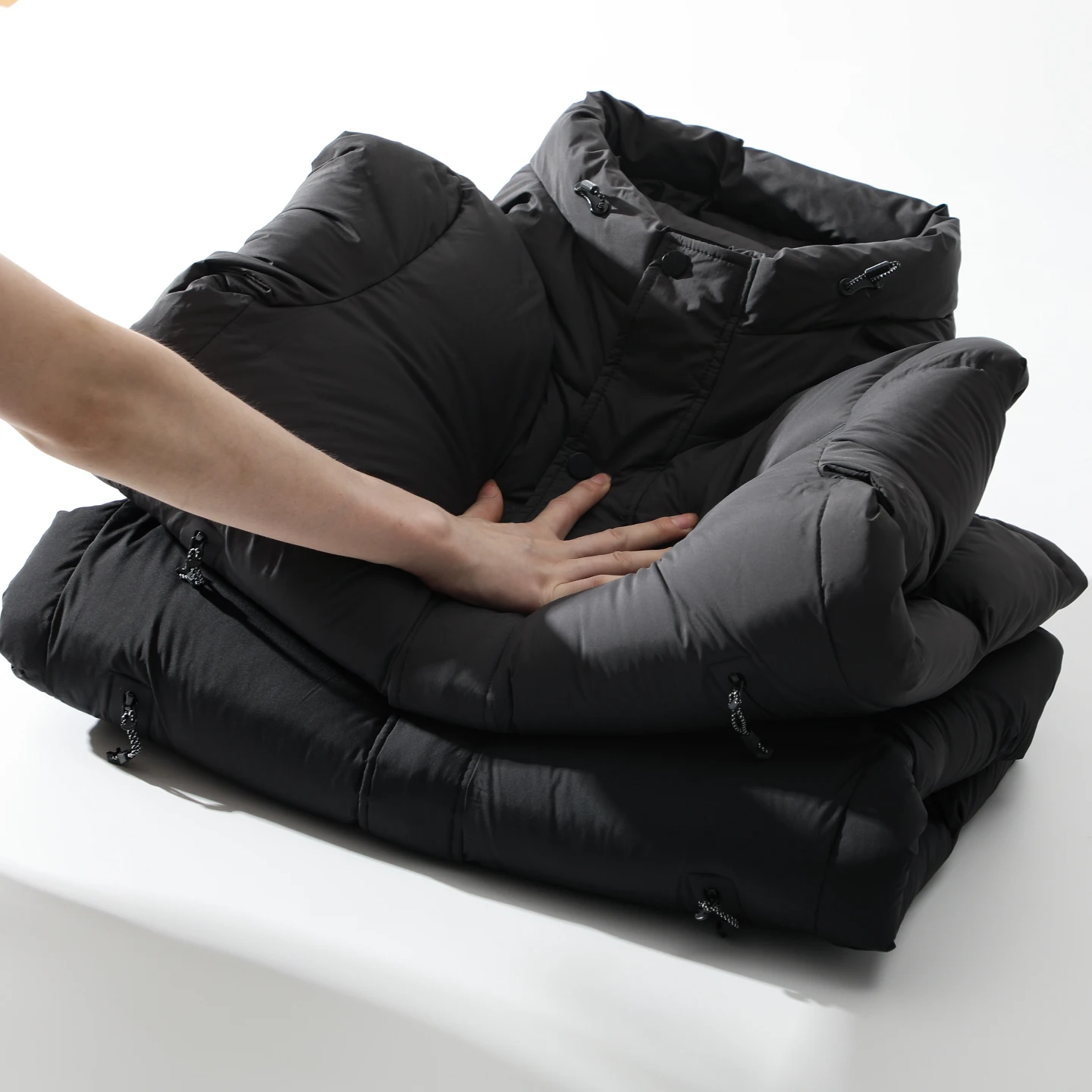 

Thiened Du down Jaet Men's Winter Coat with Hat Silver Ion Heat Reflection 90% White Du Feather Outdoor Sle Warmth