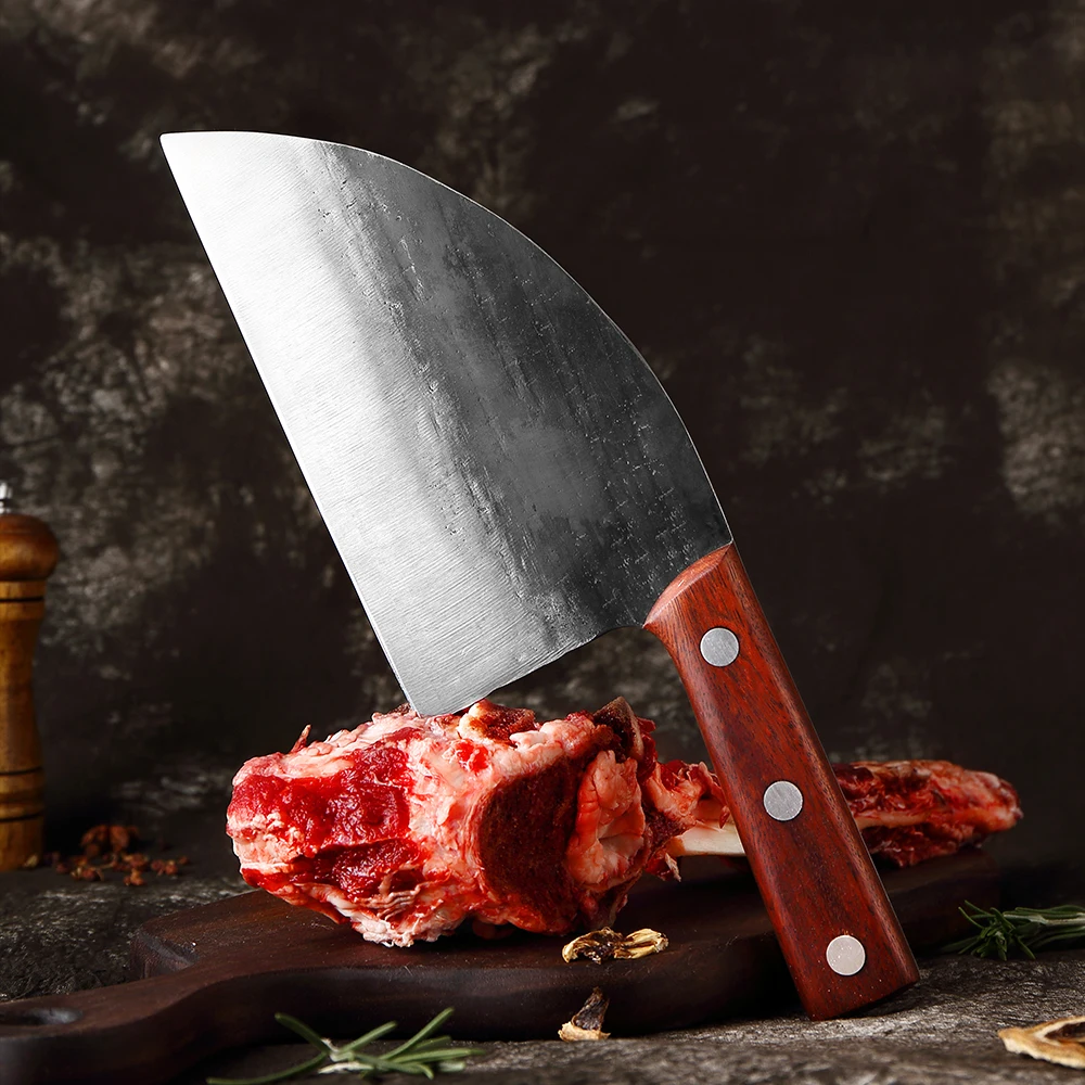 

Ultra Sharp Cleaver Knife Serbian Chef Knife Hand Forged Meat Cleaver German High Carbon Steel Chopping Butcher Kitchen Knife