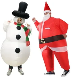 Inflatable Santa Claus Christmas Suit For Xmas Holiday Cosplay Inflatable Snowman Costume People Funny Jumpsuit Party Supplies