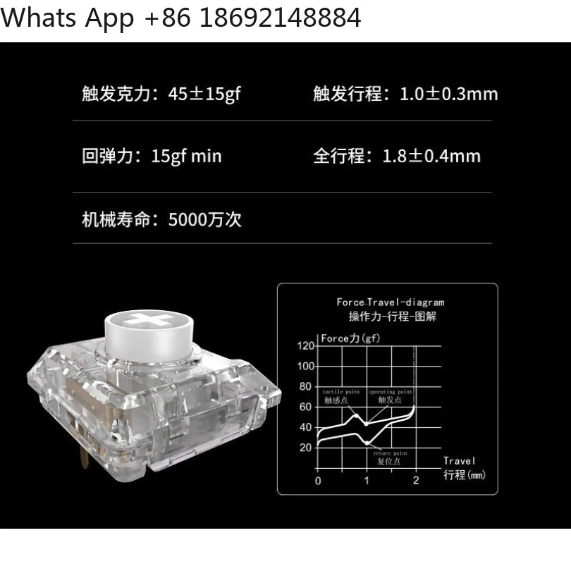 Mini shaft paragraph low shaft high transparency PC shell POM shaft spot