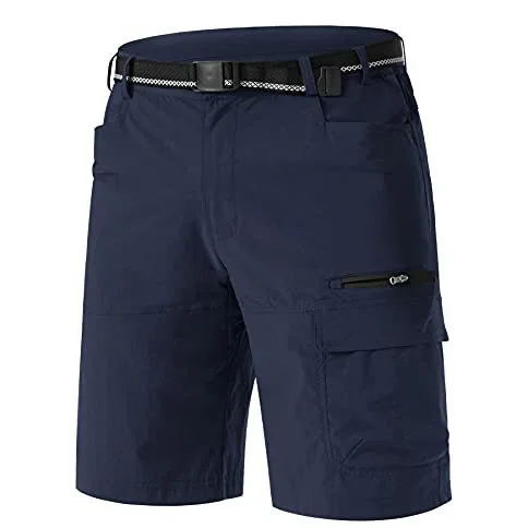 Men-Summer-Cargo-Shorts-Water-Resistant-Outdoor-Hiking-Golf-Work-Casual-Shorts-Multi-Pockets-Travel-Fishing-Short-Pants-No-Belt