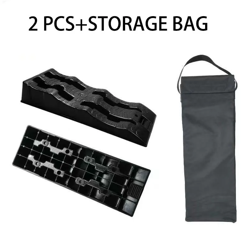 

2-Pack Portable Car RV Leveling Ramp Blocks Anti-Slip 3-Step Parking Device Heavy-Duty Vehicle Threshold Ramp for Camping
