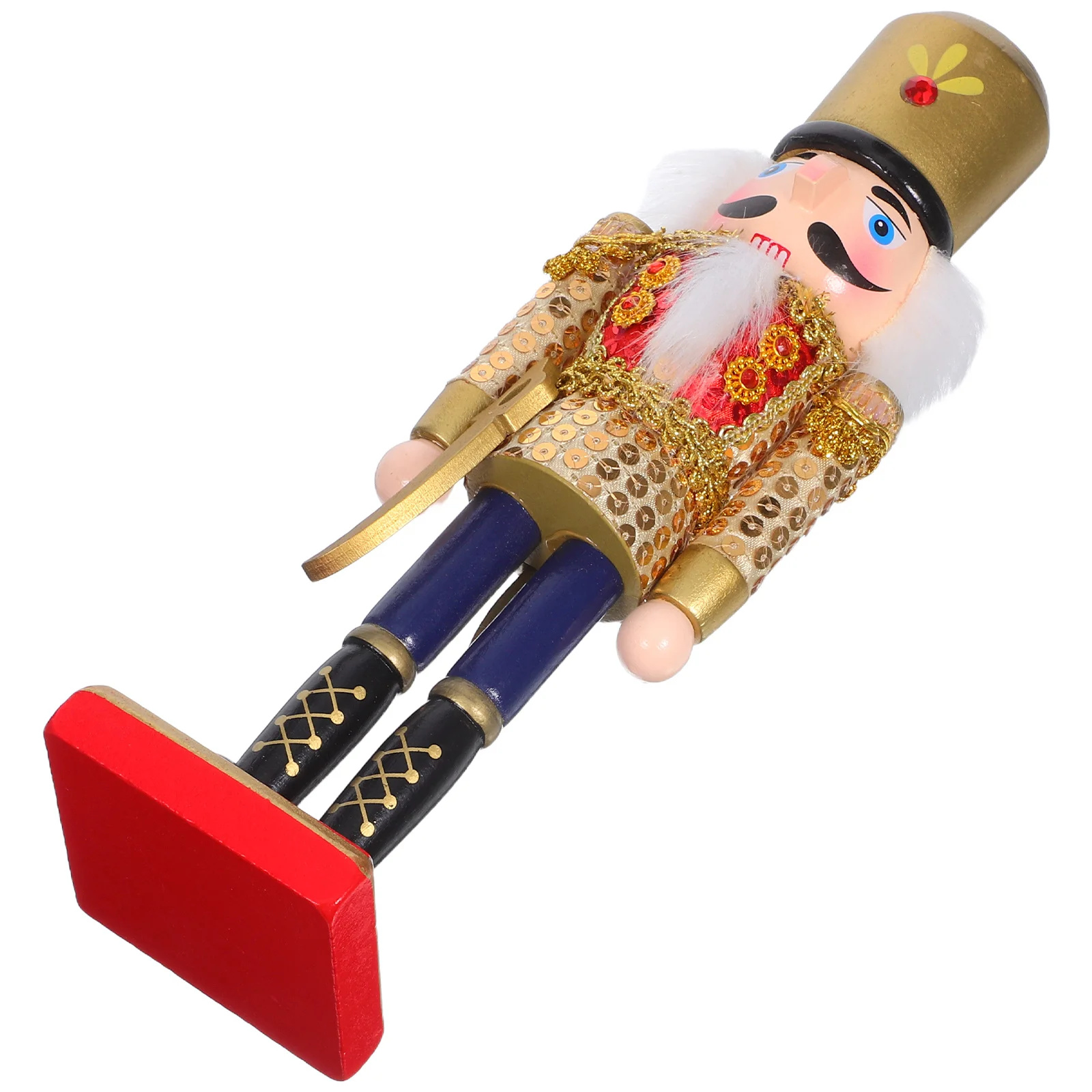 

Wooden Nutcracker Soldier Christmas Figure 25cm Holiday Nutcracker Table Decoration Xmas Fireplace Ornament Xmas Puppet Ornament