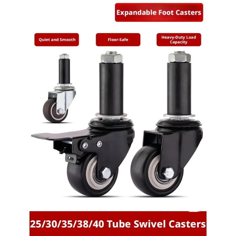 (4 Pcs) 25/28/30/35/38/40mm Tube Packing Table Rack Dining Table Universal Wheel Caster Pulley Four Load 249KG