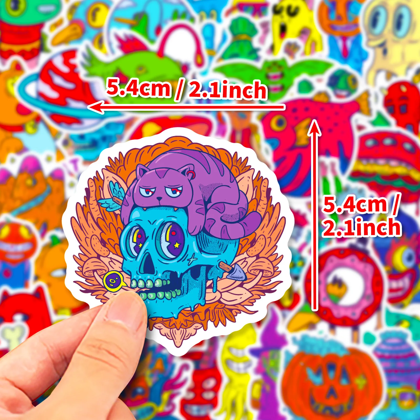 50Pcs Small Eyed Monster Series Graffiti Stickers Suitable for Laptop Helmets Desktop Decoration DIY Stickers Toys Wholesale