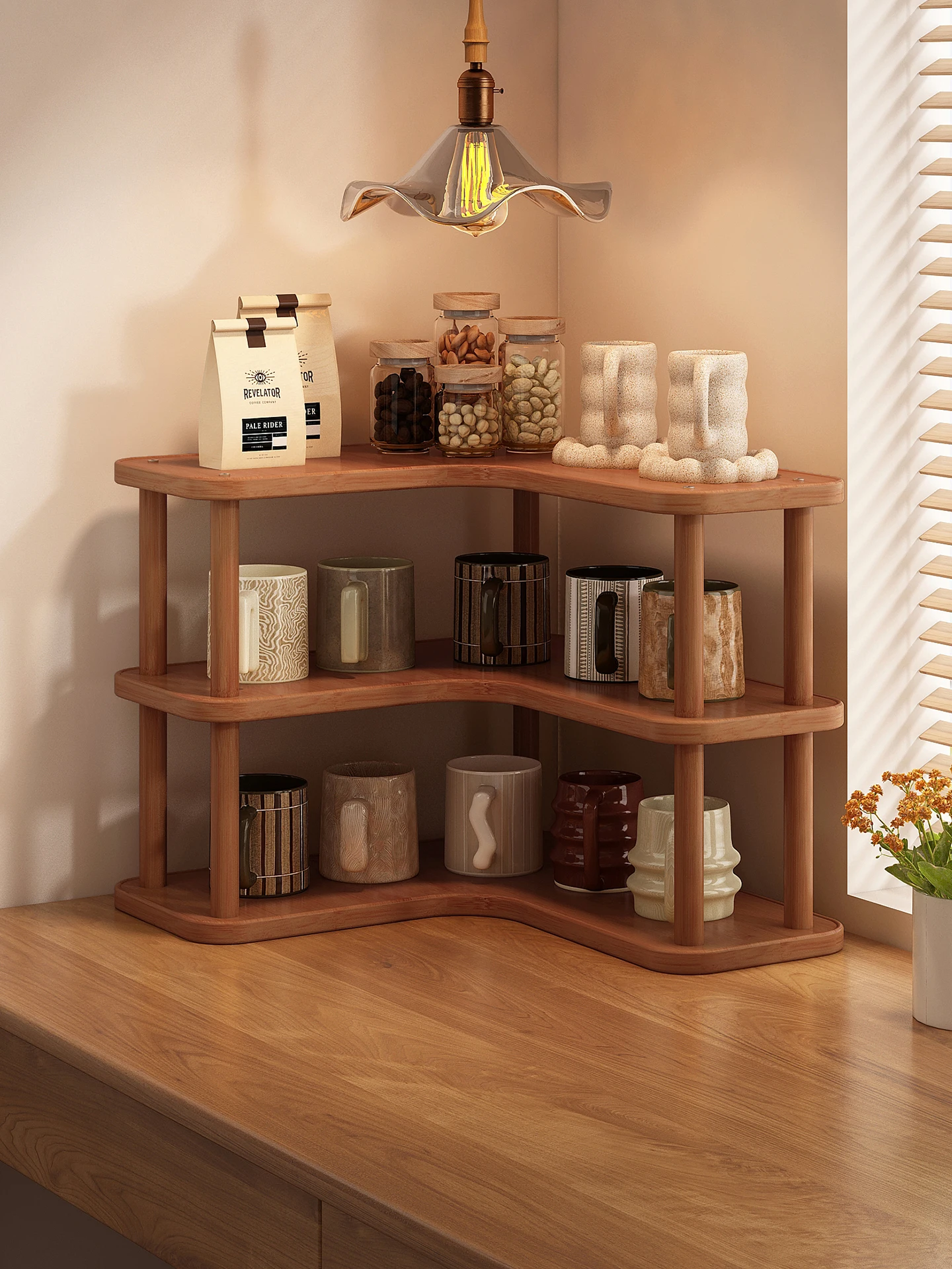 Desktop Cup Holder Tea Cup Coffee Cup Water Cup Organizer Ra Small Tabletop Corner Storage elf Tea Set Accories
