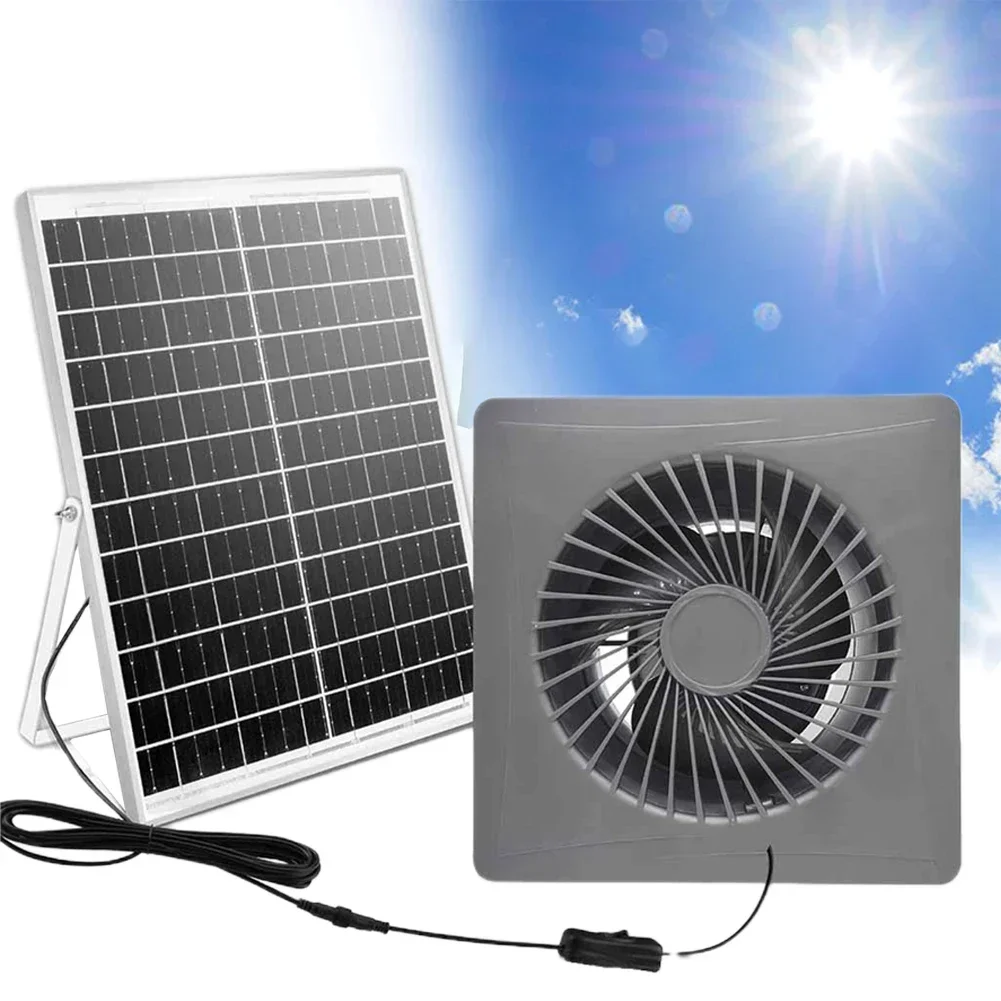 

Solar 12V Air Vent For Sash Wall Fan Energy-Saving Exhaust Air Blower High Speed Design With Check Valve For Pet Breeding House