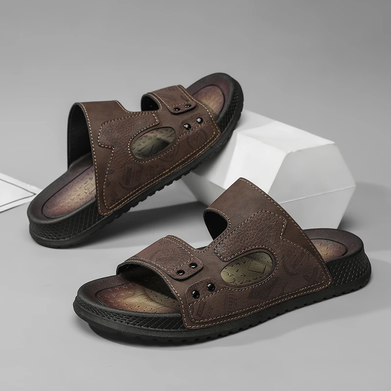 

Мужские классические модные тапочки, летние, новые, дышащие, легкие, с мягкой подошвой, противоскользящие, удобные, повседневные, для прогулок на открытом воздухе, пляжная обувь