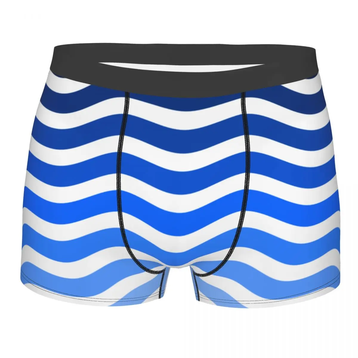 Water Wave Men Boxer Briefs Pattern Texture Painting Breathable Creative Underwear Print Shorts Birthday Gifts