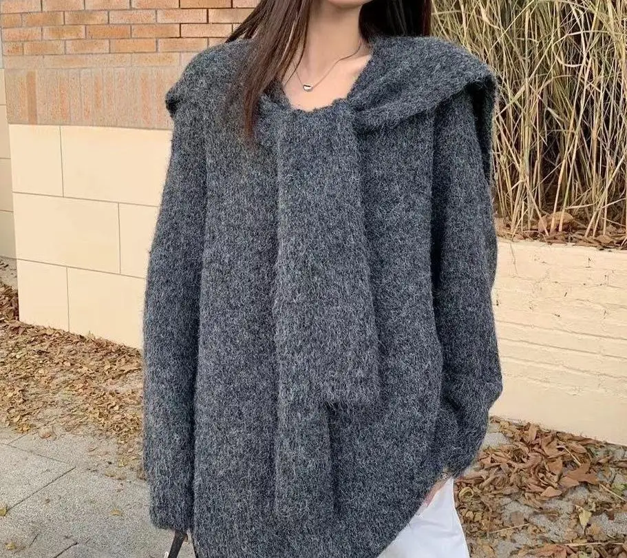 

2025 Yellow New Style Sweater Shawl Knitted Top Neckwear Shirt