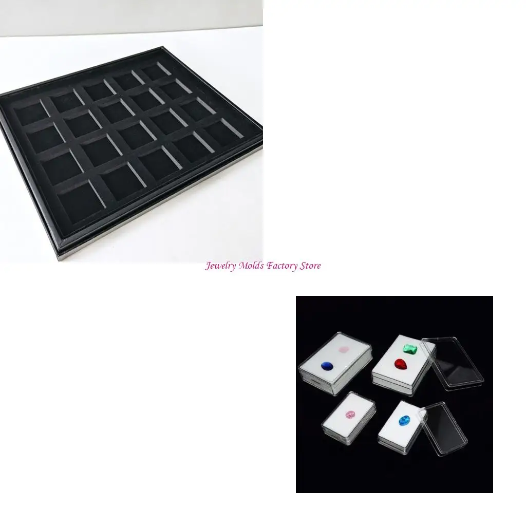

Diamonds Storage Case Transparent Lid Box for Gemstones and Small Parts Display E0BF