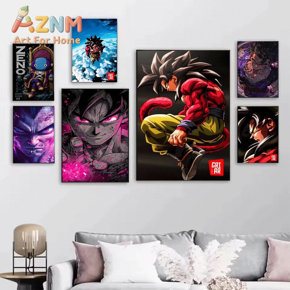 Dragon Ball Anime Canvas Wall Art No Frame Goku Vegeta Trunks Zeno Manga Print Painting Home Living Room Bedroom Decor Poster