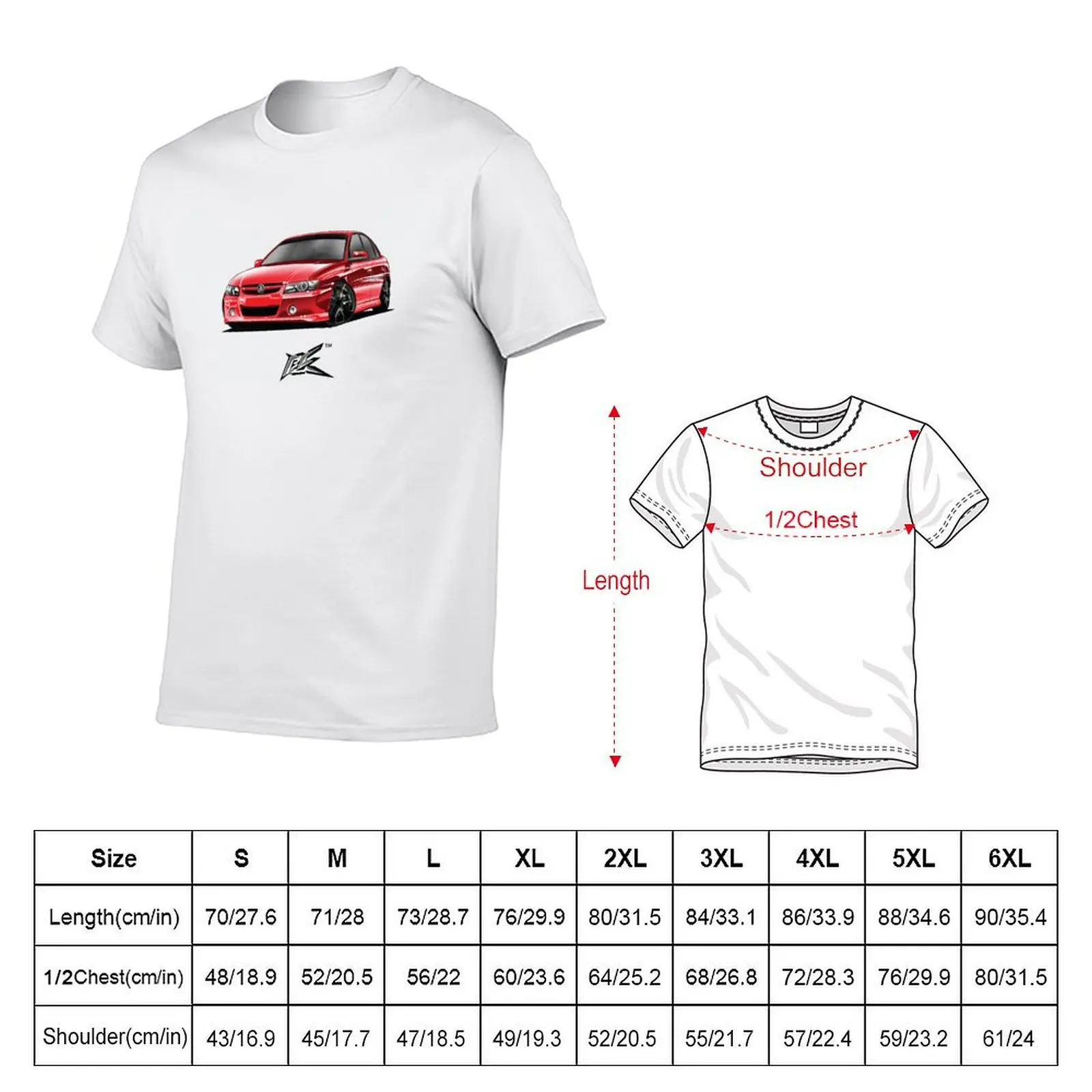 commodore vy sedan red T-Shirt funny shirt cotton Luxury man fitted t shirts for men