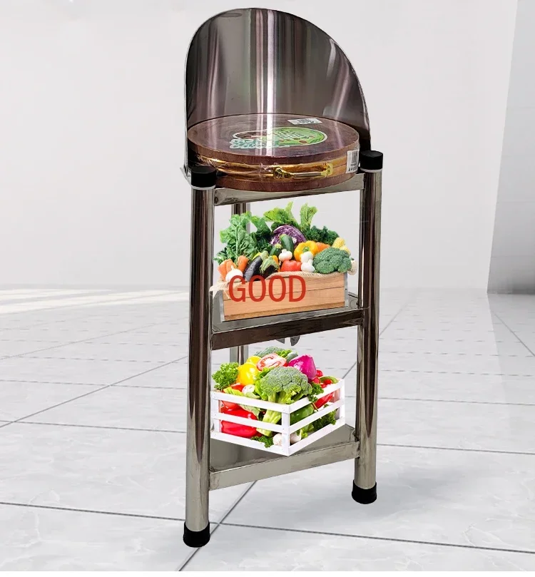 

Thickened stainless steel cutting board holder Floor tripod cutting board placement rack