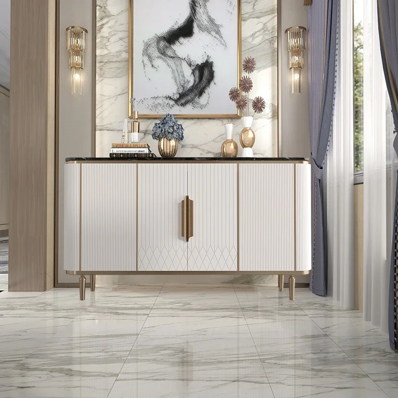 r8.11- American light luxury door cabinet modern simple corridor hall shell decorative cabinet living room rock slab dining side
