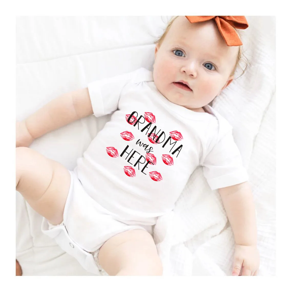 Grandma Was Here Bodysuit Cute Baby Clothes Infant Jumpsuit Cotton Boys Girls Short Sleeve Rompers Toddler Body Outfits