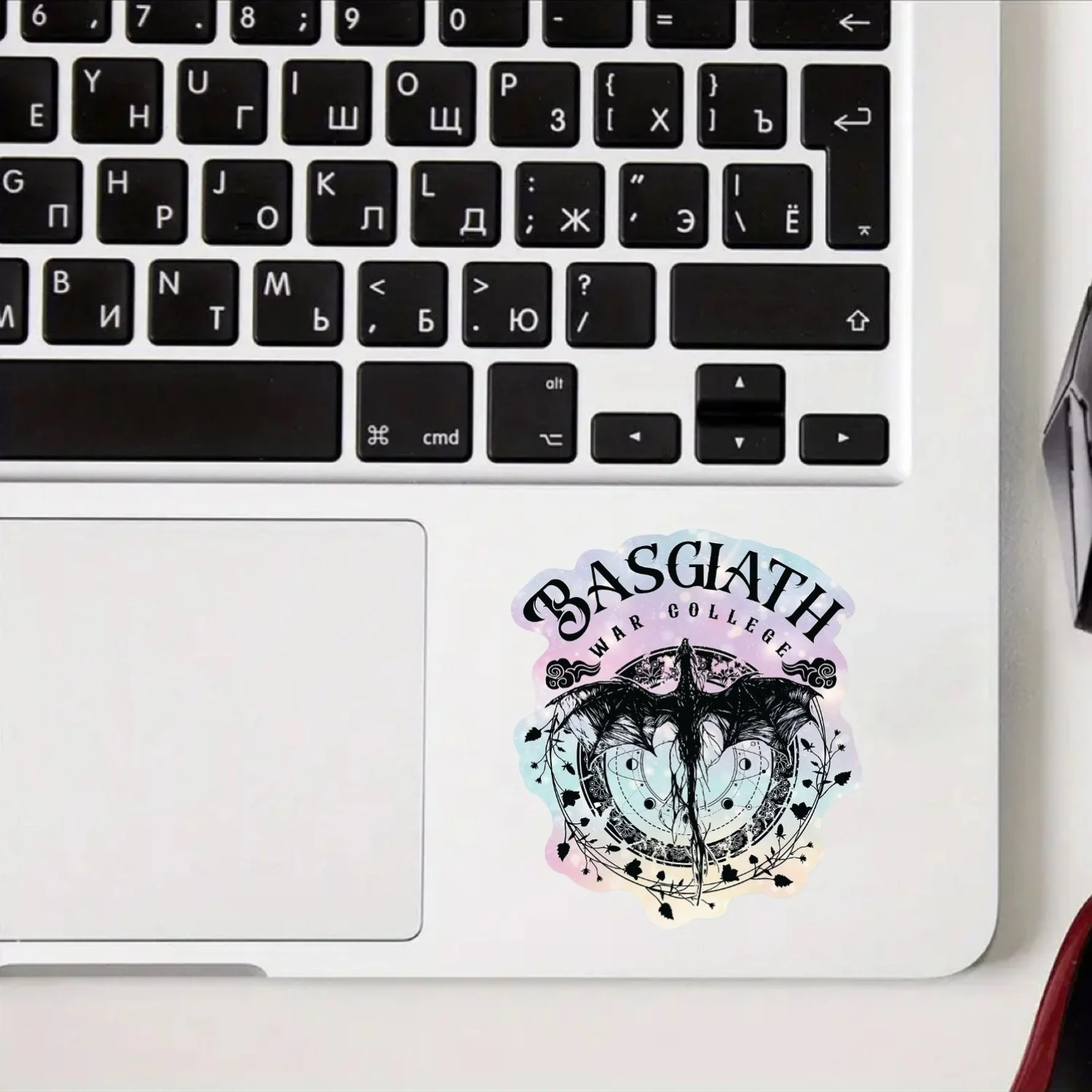 3Pcs Holographic Basgiath War College Dragon Stickers, Waterproof For Laptop Water Bottle