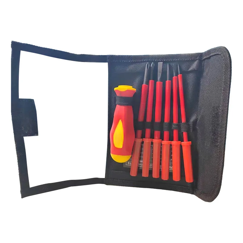 500V Rated Insulated Screwdriver Set 6PCS with Magnetic Heads and Ergonomic PP TPR Handles for Home Maintenance
