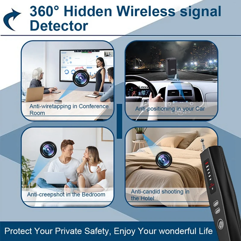 Dispositivo di ascolto localizzatore GPS anti-auto Bug RF Wireless All Signal Scanner Protezione di sicurezza