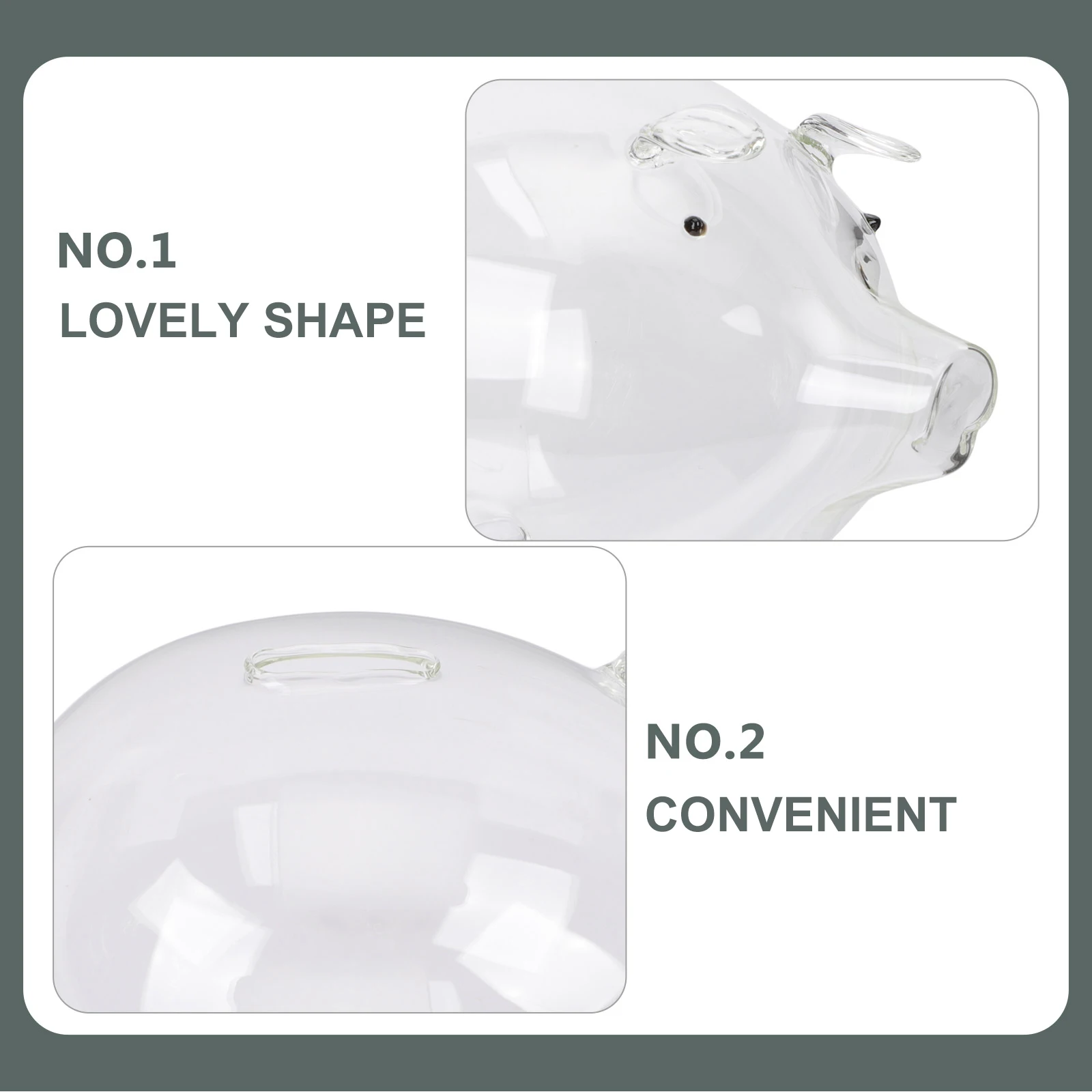 

Transparent Glass Piggy Bank Creative Pig Shaped Money Pot Desktop Decor Coin Saving Box Kids Gift Glass Piggy Bank